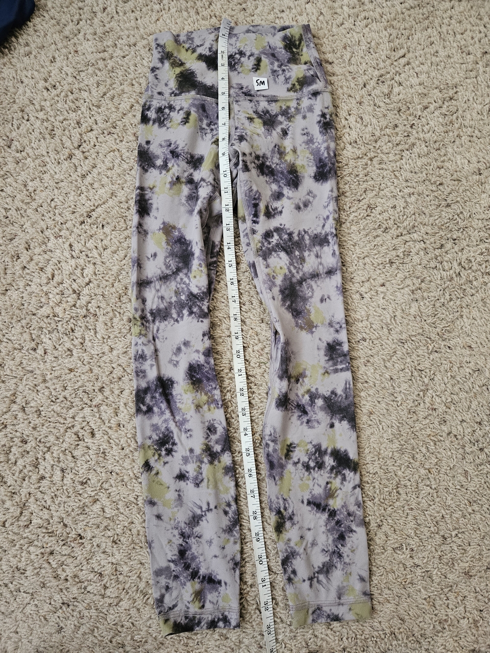 Women's Tie-Dye Leggings - Olive & Gray